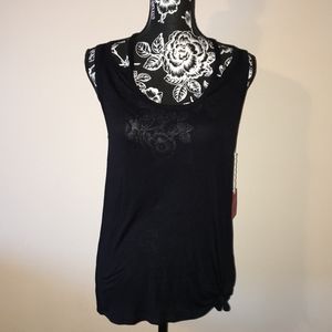 Black Tank Top with Front Knot